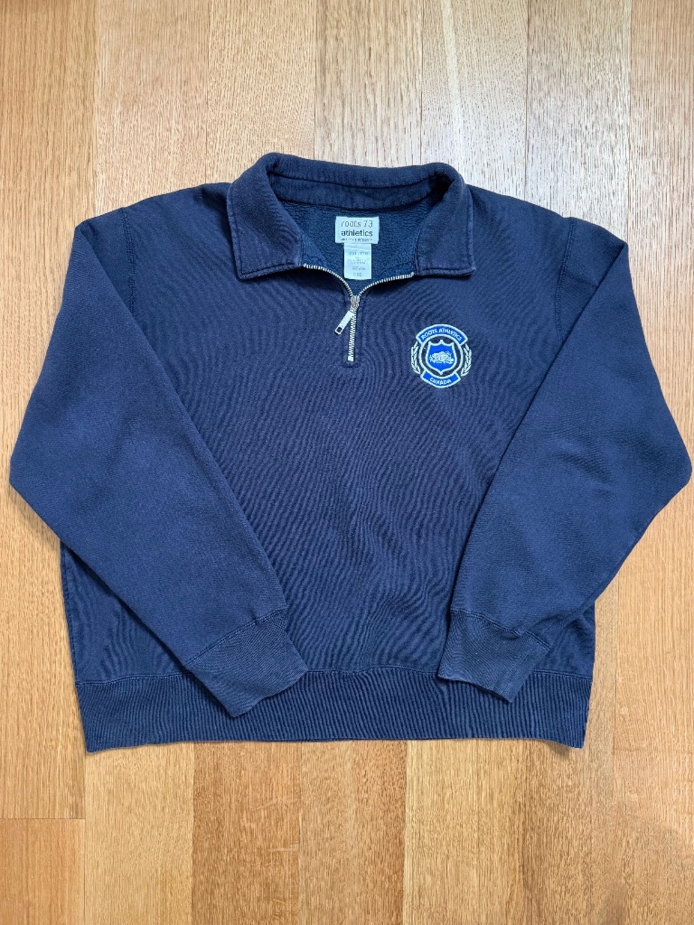 Roots 73 Athletics 1/4 Zip Sweatshirt with Canada Beaver Crest Mens XXL